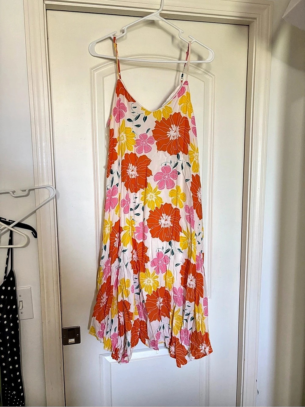 Floral Mini Dress in White & Orange Like New
